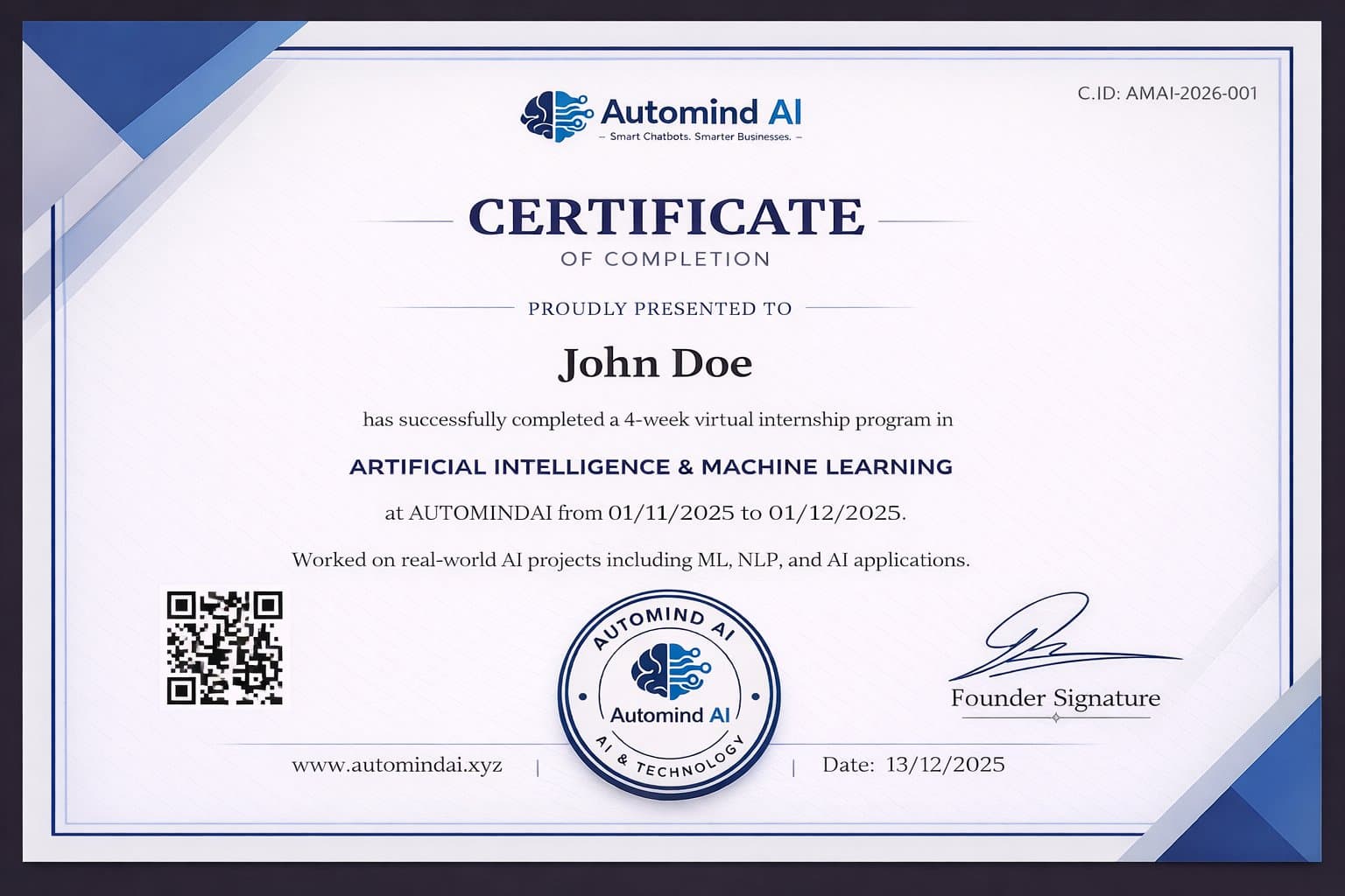 Internship Certificate