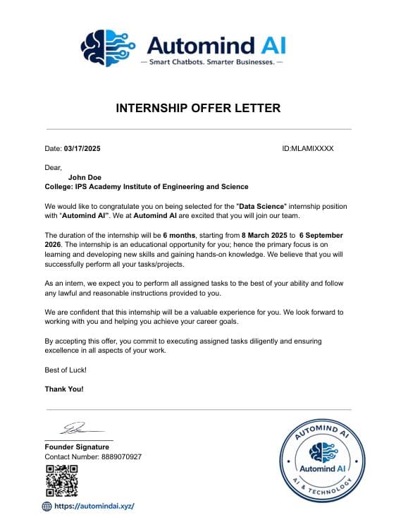 Official Offer Letter